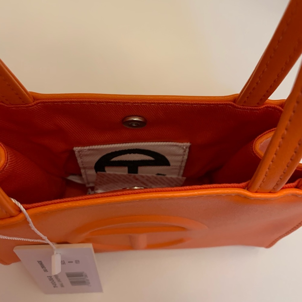 NEW!  telfar small shopping bag in orange. - Picture 9 of 9